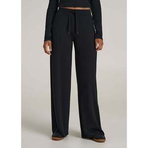 NWT American Tall Waffle Wide-Leg Pants in Black Size Large X-Long